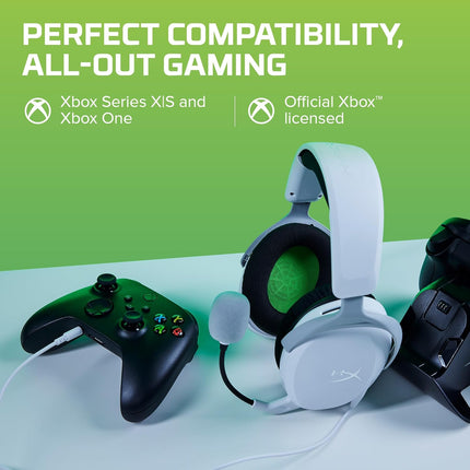 HyperX Cloudx Stinger 2 Core Gaming Headset for Xbox-White (6H9B7Aa),On Ear,Wired Headphones