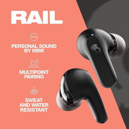 Skullcandy Rail in-Ear Wireless Earbuds - Black