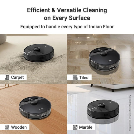 Eureka Forbes SmartClean, 5000Pa HyperSuction Robotic Vacuum Cleaner with Auto Bin (65 Days Hands-Free Cleaning) | LiDAR 3.0 & Home Mapping | Wet Mopping | 5-Hour Run Time | Smart App Control