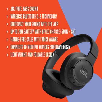 JBL Tune 720BT Wireless Over Ear Headphones with Mic