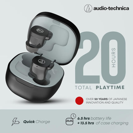 Audio-Technica ATH-SQ1TWBK Wireless Earbuds