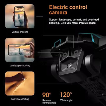 K12 Max RC Drone Professional Aerial Photography Aircraft Three-Camera Obstacle Avoidance Foldable Quadcopter Toy Gift Drone (REFURBISHED)