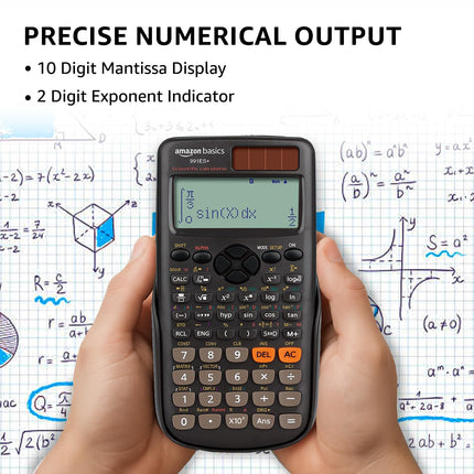 Amazon Basics 991ES Plus Scientific Calculator | 417 Functions | Four-Line Natural Display | Dual Power Solar & Battery | Engineering & Student Calculator | Black - Unboxify