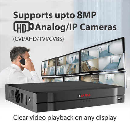 CP Plus 8Ch. 4K Network Video Recorder, Up to 8 Channel IP Camera Input, Instastream, H.265+ Compression, MJPEG Decoding, Support 1 SATA HDD up to 20TB Each, 80Mbps Incoming [CP-UNR-4K2081-V4]