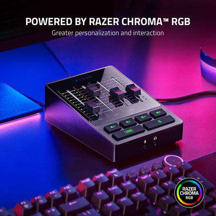 Razer Audio Mixer All-in-One Analog Mixer for Broadcasting & Streaming: 4-Channel Interface & Mute Buttons - XLR Input w/Preamp - Plug & Play - Chroma RGB - RZ19-03860100-R3M1
