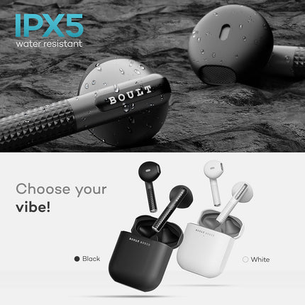 Boult Audio Newly Launched Airbass Powerpods Tws Featherweight Bluetooth Truly Wireless In Ear Earbuds With Mic, 20H Playtime With Zen Technology Enc, Fast Charging Type-C Ipx5 Water Resistant (Black)
