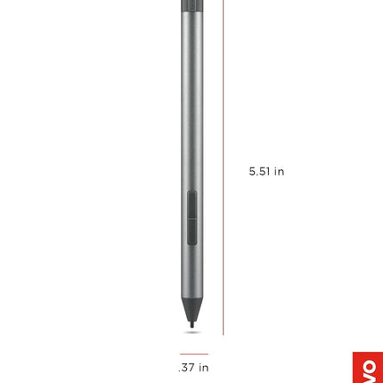Lenovo Digital Pen 2 (Laptop) - Ultra-Tactile Response - 4,096 Levels of Pressure - Natural Feel Elastometer Pen Tip - Extended Battery Life - Silver