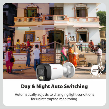 CP PLUS 2.4MP Dual Light Bullet CCTV Camera | Full HD 1080p Resolution | Smart Dual IR & Warm Light | Two-Way Talk (VoxaCam) | 30m Night Vision | 3.6mm Lens | CP-UMC-TA24L3-L