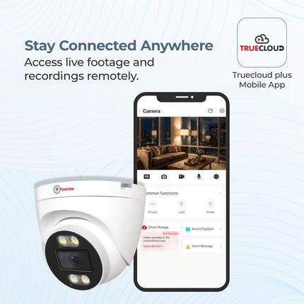 Trueview 3MP 4G Dome CCTV Camera | STQC Approved | SIM Based Security Camera | All Time Colour Night Vision | Human Detection | Two-Way Audio | Supports 256GB Memory Card | Smart Home Surveillance