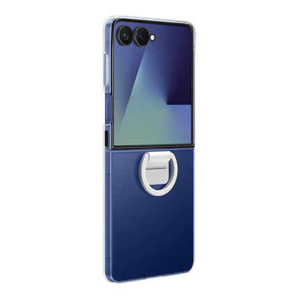 Samsung Galaxy Z Flip7 Ring Phone Case Clear, Protective Cover with Built-in Ring, Easy to Carry, Slim, Sleek, Transparent