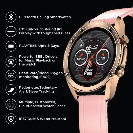 PLAYFIT DIAL 2 ; 1.3” Full Touch IPS Display; Bluetooth Calling; Multiple Exercise Modes; 24-Hour Heart Rate Monitor; IP67 Water Protection