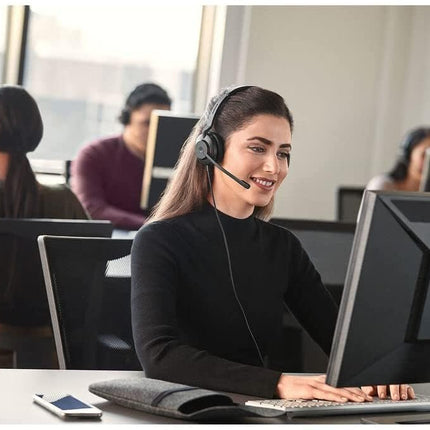 Jabra Evolve2 30 SE Wired Mono Noise-Cancelling Headset - Features 2-Mic Call Technology and USB-C Cable - Works with All Leading Unified Communications Platforms Such as Zoom and Google Meet - Black