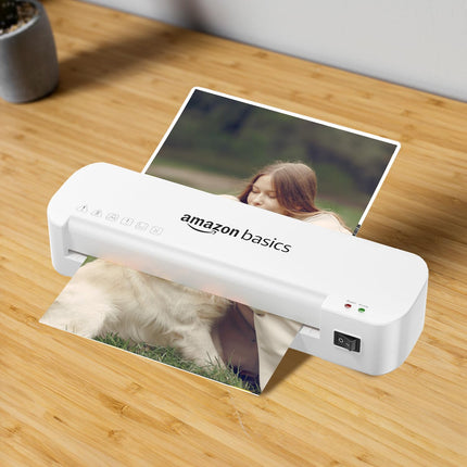 Amazon Basics A4 Laminating Machine | Rapid Lamination | Adjustable Temperature Settings | 1-Year Brand Warranty