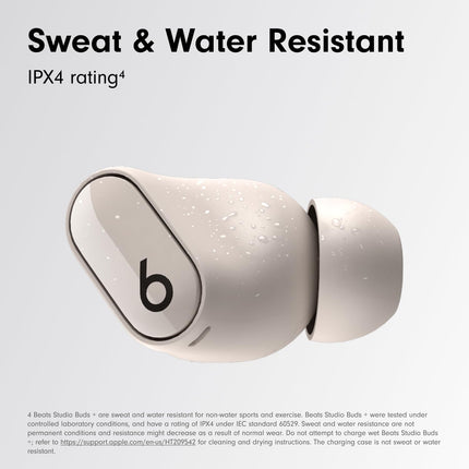 Beats Studio Buds + Wireless Bluetooth Noise Cancelling Earbuds, Up to 36H Battery Life, Charging Case, 5 Min Fast Charge for 1H Battery, Sweat Resistance, Apple & Android Compatible - Ivory