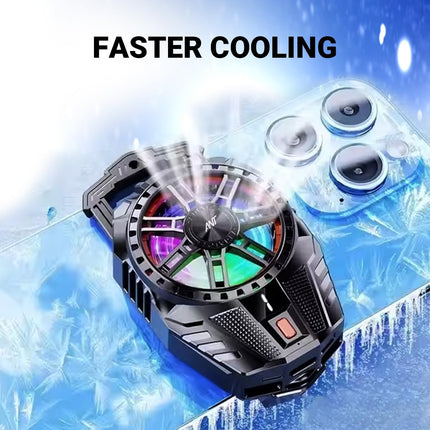 Ant ICE10 Phone Cooler for Gaming, Universal Phone Cooling Fan with 3 Speed Cooling Modes, RGB Fan, Ultra Quiet LED Temperature Display for iPhone Android Smartphones Cell Phone Cooler_ Black