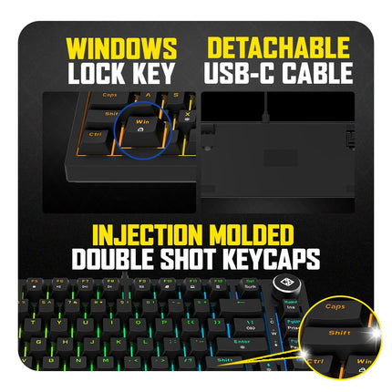 Cosmic Byte CB-GK-43 Phantom TKL Gasket Mechanical RGB Wired Keyboard, Pre-Lubed Outemu Red Switches, 1000Hz Polling, Software, Per-Key RGB, Swappable Switches, Volume Roller, USB C Port (Black)