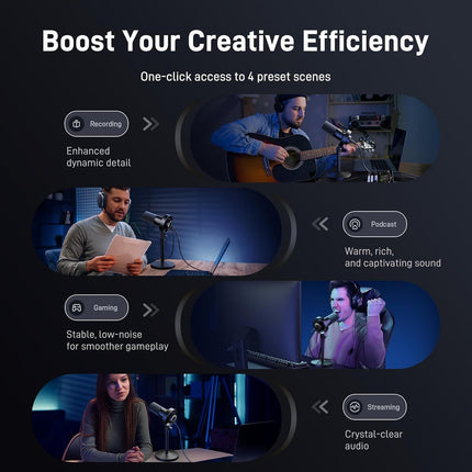 MAONO Dynamic Microphone for Podcast: PC Computer Gaming Mic USB-C & XLR with 192kHz/24bit for Podcasting Studio Recording Streaming Content Creation PD300XT Black