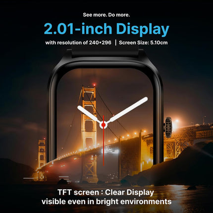 TIMEX iConnect Calling Max 2.01"(5.1cm) Display with Functional Crown and BT Calling Smartwatch for Unisex - TWIXW1300T