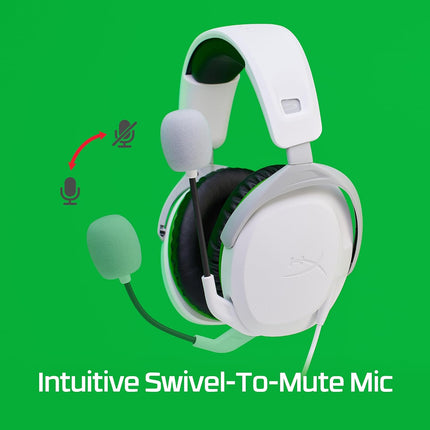 HyperX Cloud Stinger 2,Gaming Headset for Xbox,Lightweight Wired Over Ear Headset with mic, Swivel-to-Mute Function, 50mm Drivers, PC Compatible - White (75X28AA)