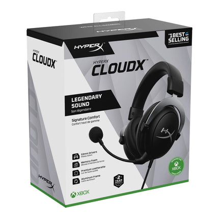 HyperX CloudX, Official Xbox Licensed Wired Over The Ear Headset with Mic (Silver)