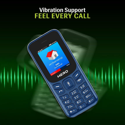 Lava Hero Shakti 2025 Dual Sim Keypad Mobile Phone (with Vibration Alert) | 1.8" Display | Super Saving Battery Mode | Stylish Design | Number Talker | (Dark Blue)