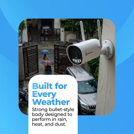 Trueview 3mp 1296p HD All Time Color 4G Sim Based Bullet CCTV Security Camera for Home, Shop, Office, Farm, and Construction Site | IP66 Waterproof Rating | with 9 IR LED