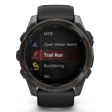Garmin Fenix 8 51mm, AMOLED, Sapphire, Titanium, Black/Pebble Grey Band, Black - Unboxify