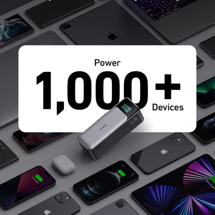 Anker 737 24,000 mAh Power BanK,3 Port Portable Charger, 140W Output, Digital Display, Compatible for iPhone 13 Series, Samsung, MacBook, Dell, AirPods, More Lithium Polymer, 24000 milliamp hour Grey, Black