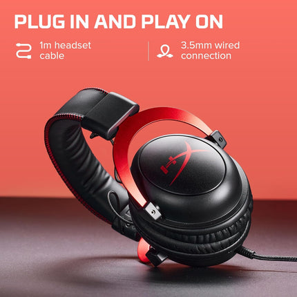 HyperX Cloud Ii – Gaming Over Ear Headset for Pc, Ps5/Ps4. Includes 7.1 Virtual Surround Sound and USB Audio Control Box - Red (4P5M0Aa)