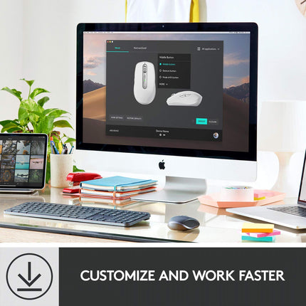 Logitech MX Anywhere 3S Compact Wireless Mouse, Fast Scrolling, 8K DPI Any-Surface Tracking, Quiet Clicks, Programmable Buttons, USB C, Bluetooth, Windows PC, Linux, Chrome, Mac - Graphite