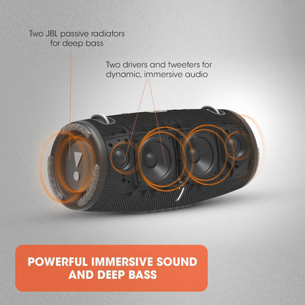 JBL Xtreme 3, Wireless Portable Bluetooth Speaker, Pro Sound with Powerful Bass Radiators, Built-in Powerbank, Partyboost, IP67 Water & Dustproof, AUX & Type C