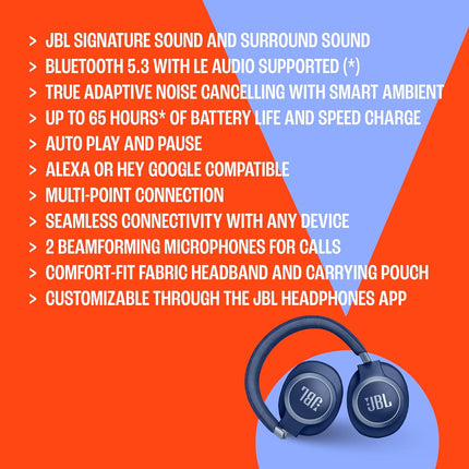 JBL Live 770NC True Adaptive Noise Cancellation Headphones Wireless Over Ear