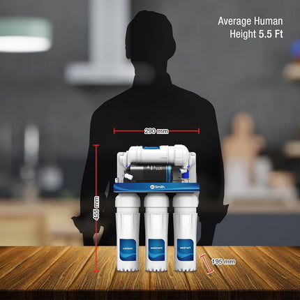 AO Smith X5 Under The Counter/Sink Water Purifier for home with copper | 6-stage Purification | Compact Purifier with high-speed purification