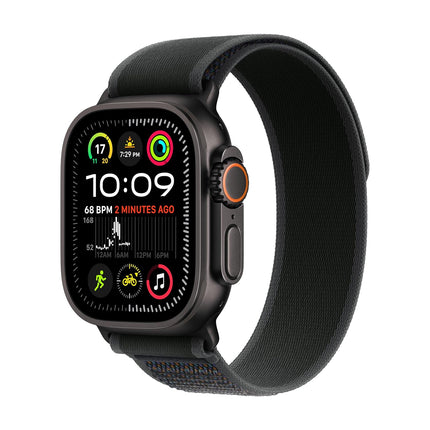 Apple Watch Ultra 2 [GPS + Cellular 49 mm] Smartwatch, Sports Watch with Black Titanium Case with Black Trail Loop - M/L. Fitness Tracker, Precision GPS, Action Button, Carbon Neutral