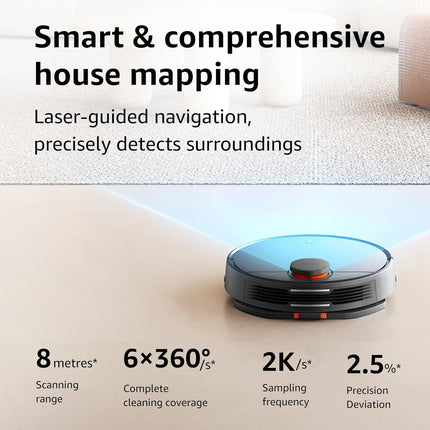 Xiaomi Robot Vacuum Cleaner S10 for Home | 4000 Pa Powerful Suction | Advanced Laser Navigation | Multiple Map Memory | Floor Cleaner Machine for Home | 1 Year Warranty | 2024 New Launch
