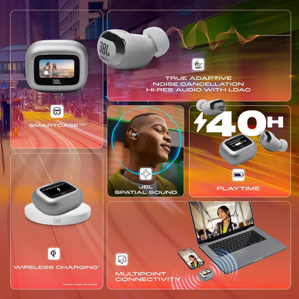 JBL New Launch Live Buds 3 TWS,Hi-Res Audio True ANC Earbuds,Smart Case with Touch Display,40H Playtime,Wireless Charging, 6 Mic,Multipoint Connection,IP55 Proof, Headphones App,Personi-Fi 3.0