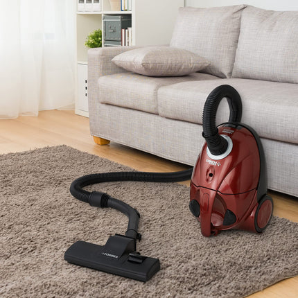 Eureka Forbes Quick Clean DX Vacuum Cleaner with 1200 Watts Powerful Suction Control, 3 Free Reusable dust Bag worth Rs 500, comes with multiple accessories, dust bag full indicator (Red)