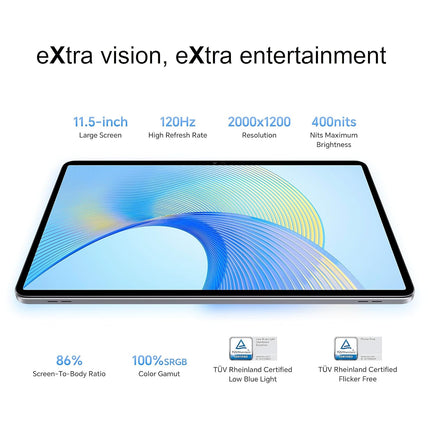 HONOR Pad X9 with Free Flip-Cover 11.5-inch (29.21 cm) 120Hz 2K Display, Snapdragon 685, 8GB (8GB+5GB RAM Turbo) 128GB ROM, 6 Speakers, Up-to 13 Hours Battery, Android, WiFi, Metal Body, Gray