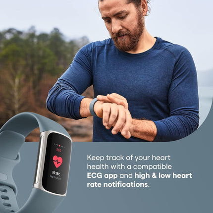 Fitbit Charge 5 Advanced Health & Fitness Tracker with Built-in GPS, Stress Management, Sleep Tools, 24/7 Heart Rate, SpO2 & More, One Size (S & L Bands Included)