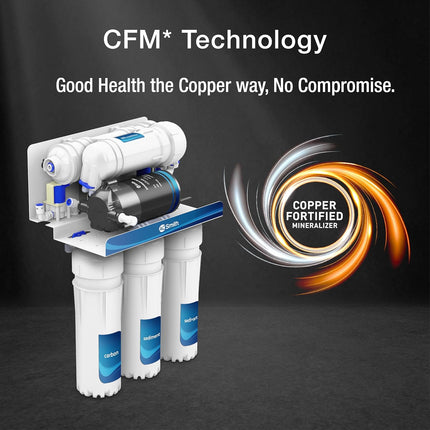 AO Smith X5 Under The Counter/Sink Water Purifier for home with copper | 6-stage Purification | Compact Purifier with high-speed purification