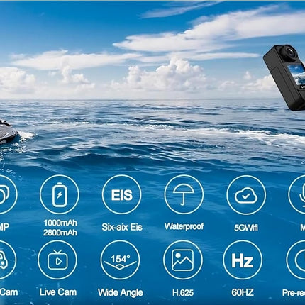SJCAM C300 4K30fps 20MP Action Camera with Handheld Grip | 6axis gyro, Backup Upto 6 Hours, 1.33in Dual Touch Screen | 2.4G,5G Wi-Fi, Super Night Vision, 30M Waterproof for Live Steaming Vlog | Black