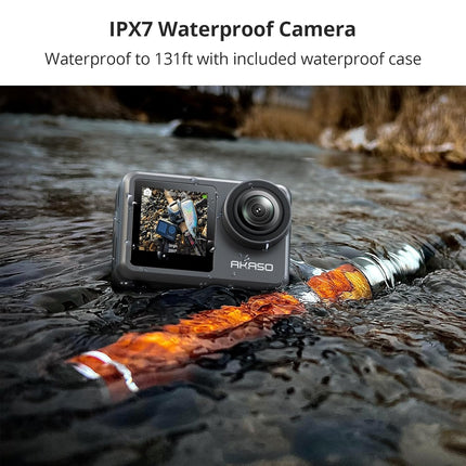 AKASO Brave 7 LE 4K30FPS 20MP WiFi Action Camera with Touch Screen Vlog Camera EIS 2.0 Remote Control 131 Feet Underwater Camera with 2X 1350mAh Batteries