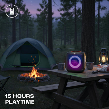 JBL Partybox Encore Essential 2 Wireless Bluetooth Party Speaker, AI Sound Boost, Dynamic Light Show, Upto 15Hrs Playtime, Multi-Speaker Connection by Auracast, Guitar & Mic Inputs, PartyBox App-Black - Unboxify