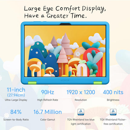 HONOR Pad X8a Kids Edition [Smartchoice] Wi-fi Tablet, 4GB RAM 128 GB ROM, 27.94cm(11") FHD Eye Comfort Display, 90Hz Refresh Rate, Parental Control, Kids Protective Case, Android 14, 4 Speakers, Grey