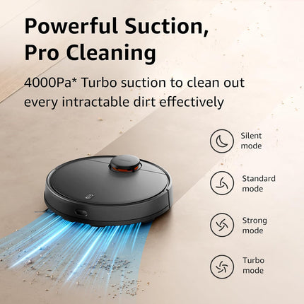 Xiaomi Robot Vacuum Cleaner S10 for Home | 4000 Pa Powerful Suction | Advanced Laser Navigation | Multiple Map Memory | Floor Cleaner Machine for Home | 1 Year Warranty | 2024 New Launch