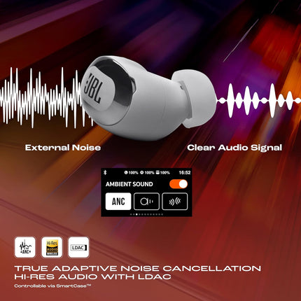 JBL New Launch Live Buds 3 TWS,Hi-Res Audio True ANC Earbuds,Smart Case with Touch Display,40H Playtime,Wireless Charging, 6 Mic,Multipoint Connection,IP55 Proof, Headphones App,Personi-Fi 3.0