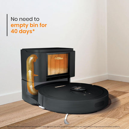 Eureka Forbes SmartClean Auto Bin Turbo, 7000Pa HyperSuction Robotic Vacuum Cleaner (40 Days Hands-Free Cleaning) | LiDAR 3.0 & Quick Home Mapping | Wet Mopping | 3-Hour Run Time | Smart App Control