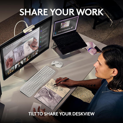 Logitech MX Brio Ultra HD 4K Collaboration and Streaming Webcam with Free Adobe Subscription, 1080p at 60 FPS, Dual Noise Reducing Mics, Show Mode, USB-C, Webcam Cover