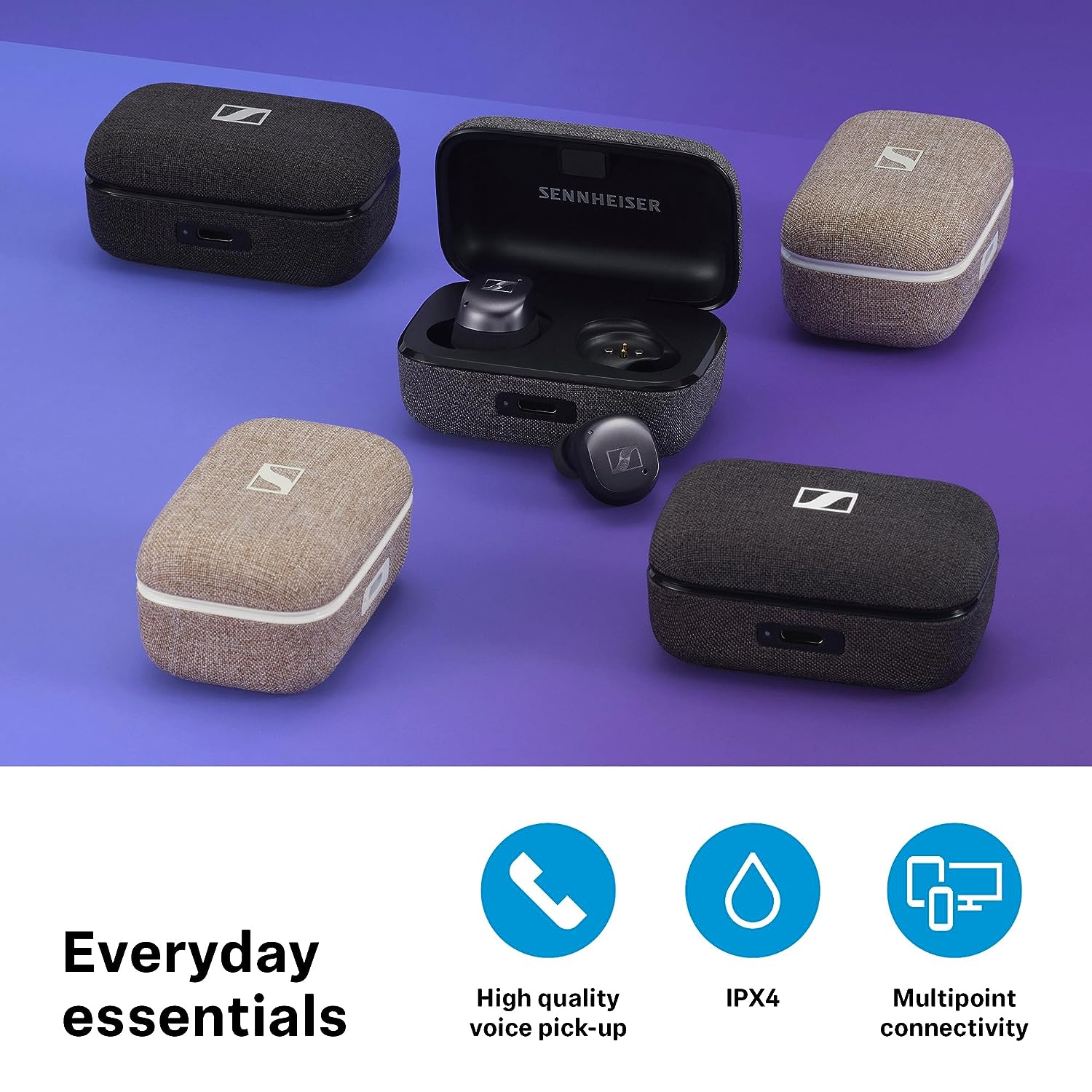 Sennheiser Momentum True Wireless in Ear Earbuds Headphone with Mic for Music and Calls with Adaptive Noise Cancellation