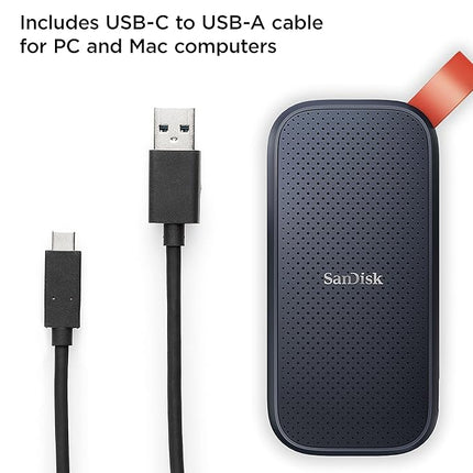 Sandisk 1TB Portable SSD, 800MB/s R, USB 3.2 Gen 2, Rugged SSD with upto 2 meter drop protection, Type-C to Type-A cable